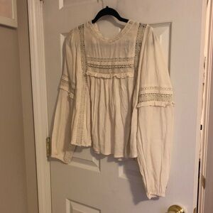American Eagle Outfitters Cream Lace Blouse